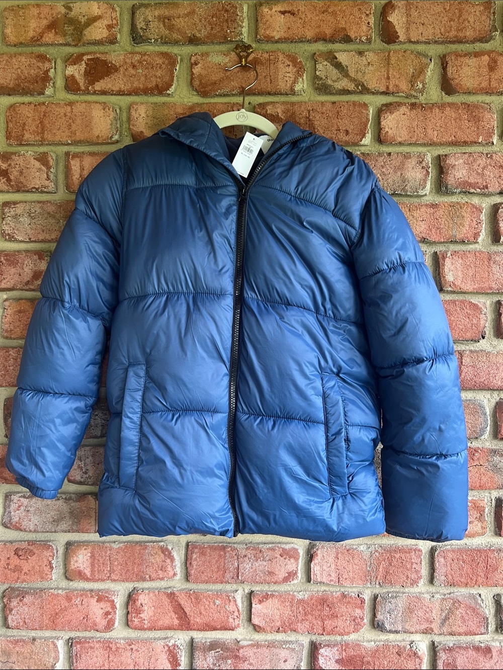 Old Navy Boys Navy Blue Hooded Puffer Jacket